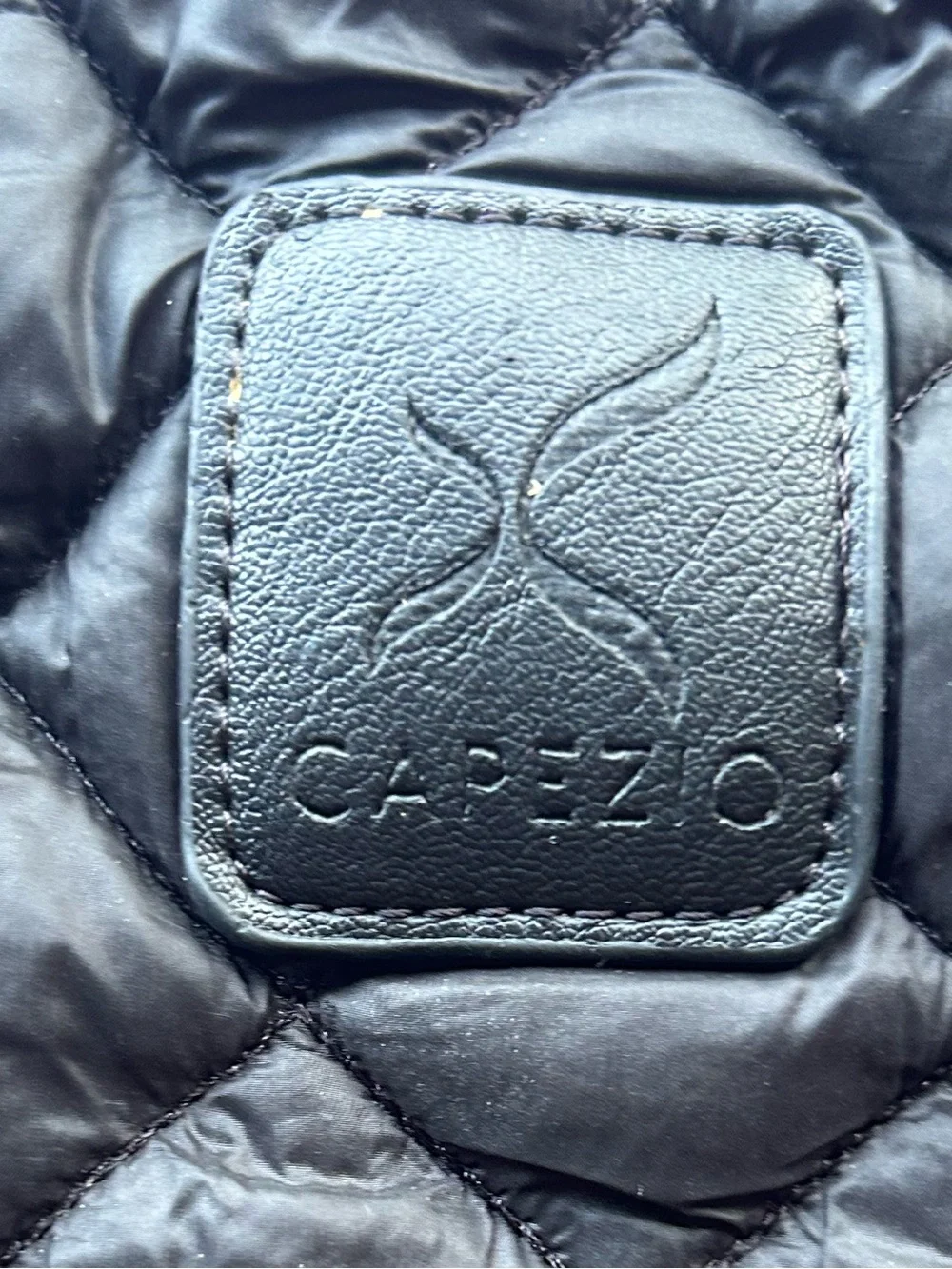 CAPEZIO B203W Technique Quilted Black Backpack with Logo Patch